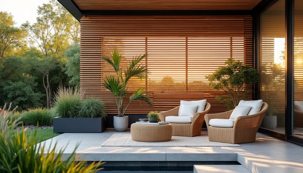Panneau en bois brise vue : guide pour intimité et style extérieur