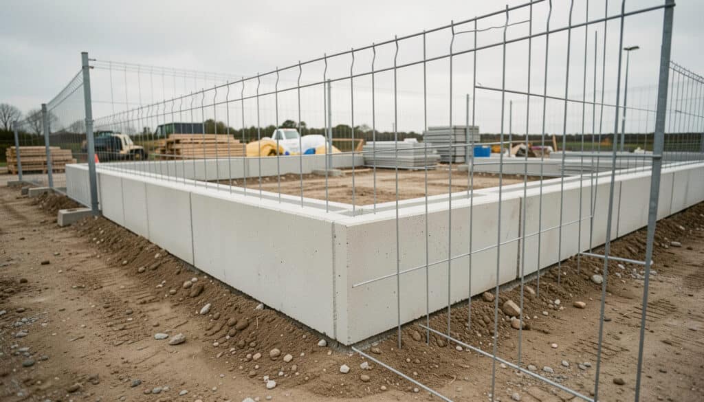 Plot en béton préfabriqué 40x40 pour clôture de chantier