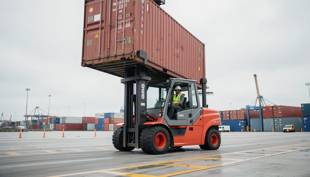 Chariot élévateur porte-conteneur : usages et sécurité