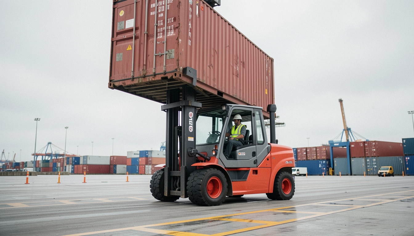 Chariot élévateur porte-conteneur : usages et sécurité